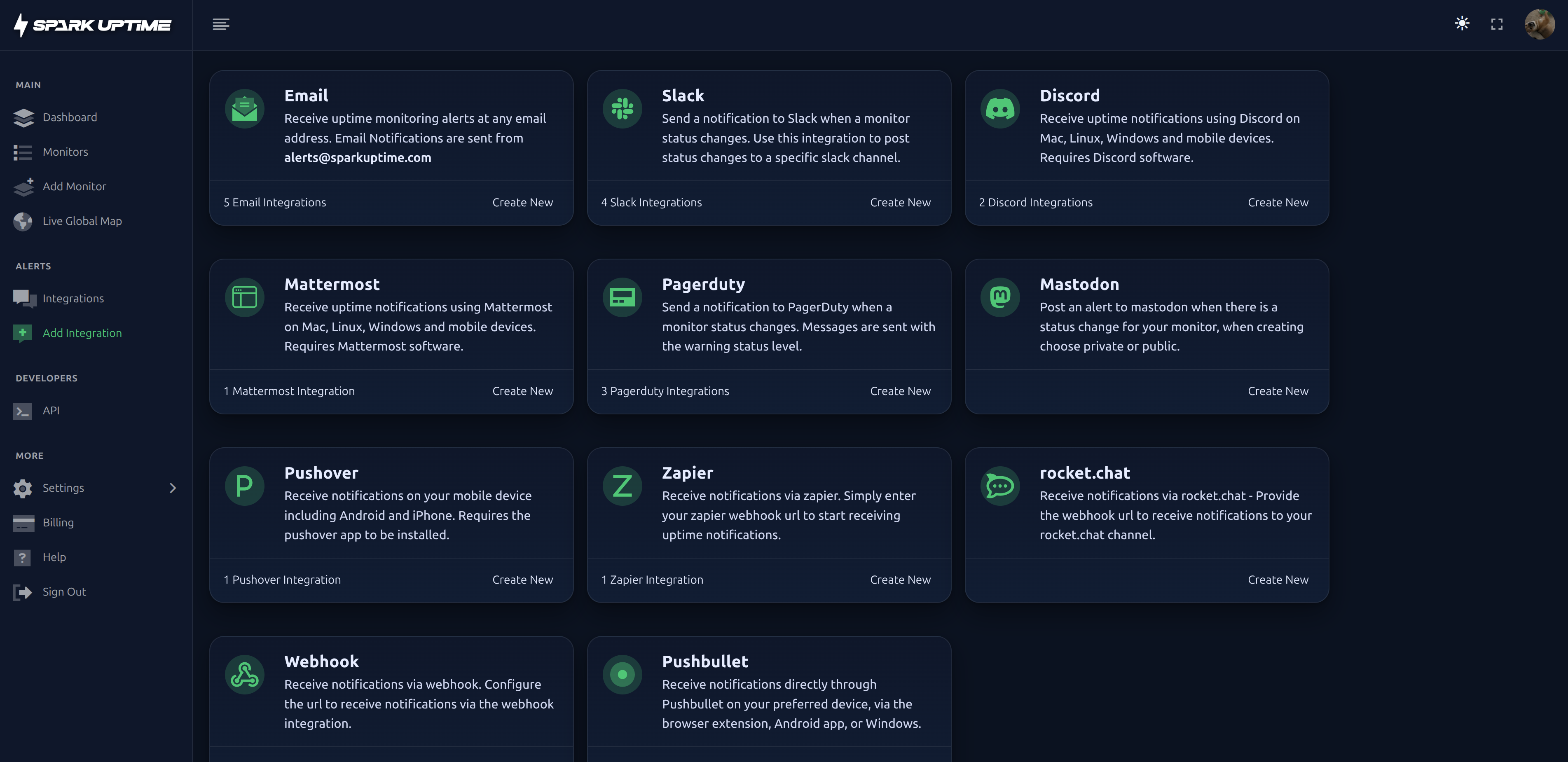 Monitor details preview